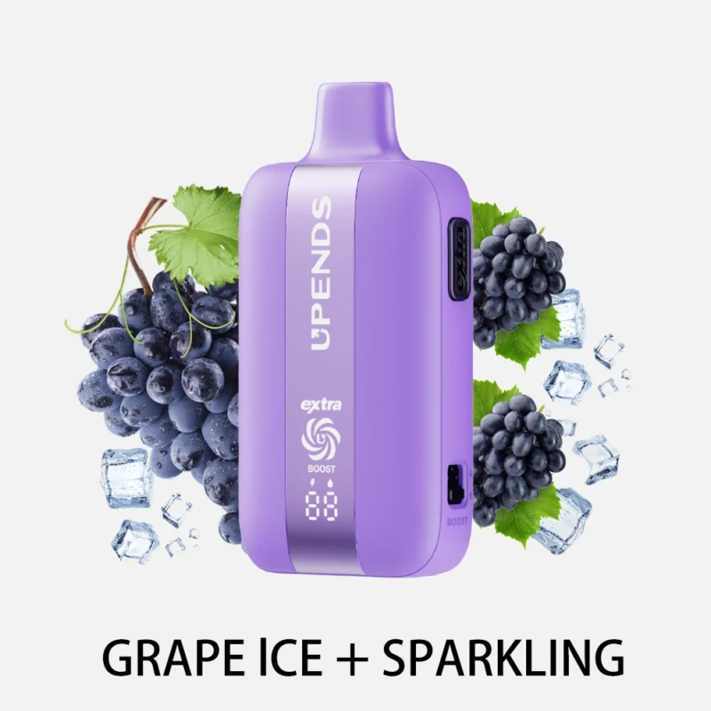 UPENDS UP7 – 35,000 Puffs, Extra Button for Dual Flavor, Grape Ice + Sparkling